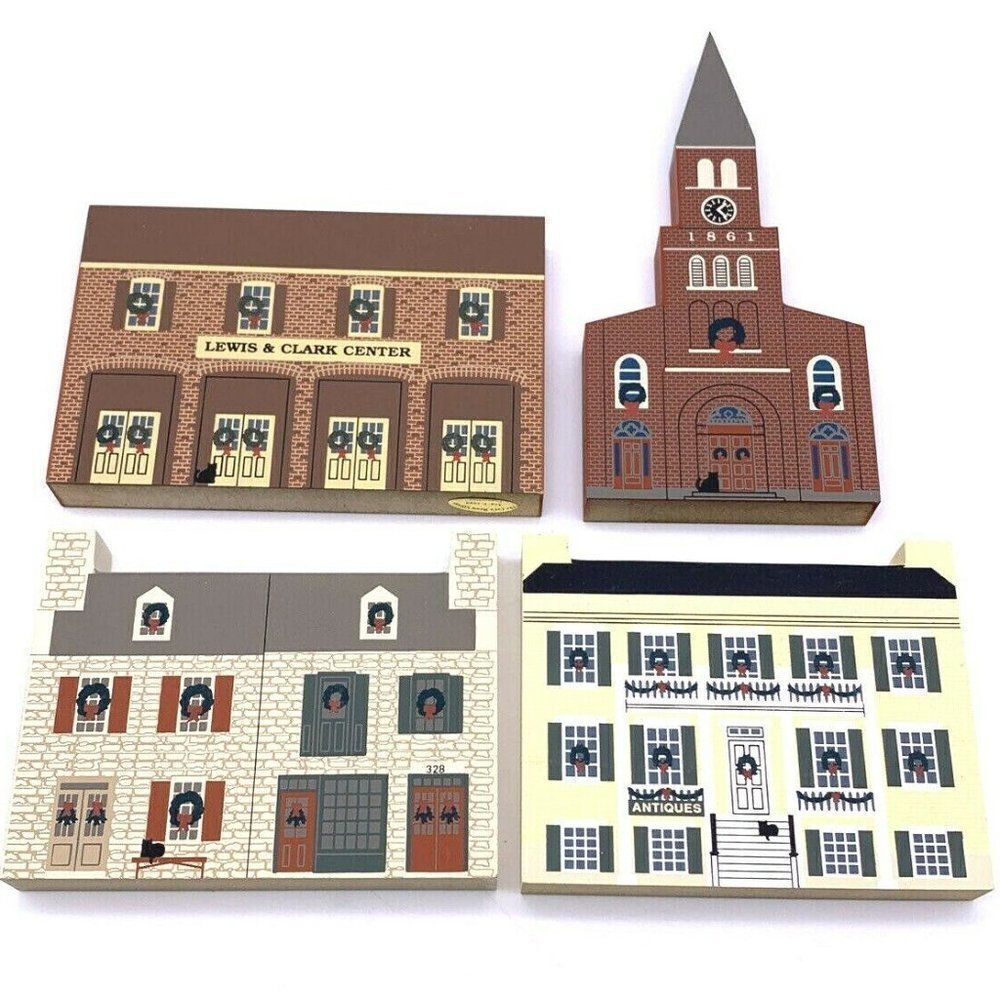 Cats Meow Village Lot of 4 St. Charles Christmas